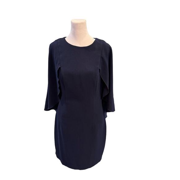 Trina Turk Navy Blue Cape Dress - Picture 4 of 14